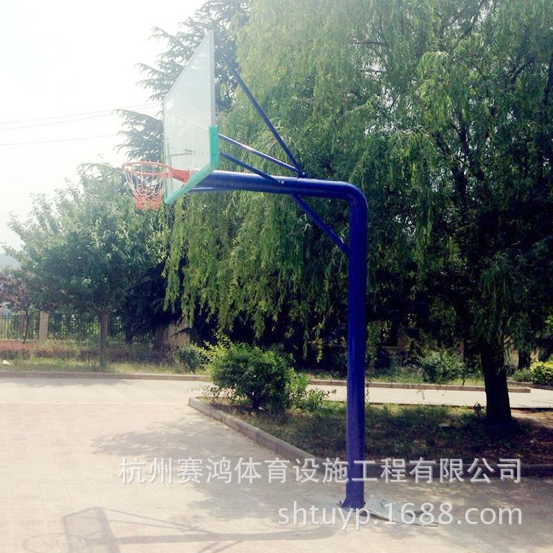 移动标准篮球架户外小区室外地埋圆管篮球架方管蓝球架配钢化篮板